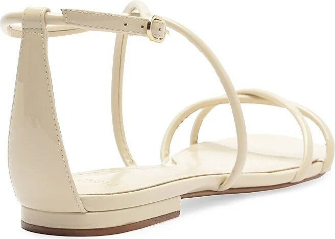 Women's Lory Patent Leather Flat Sandals - Eggshell - Size 8.5 - Image 4