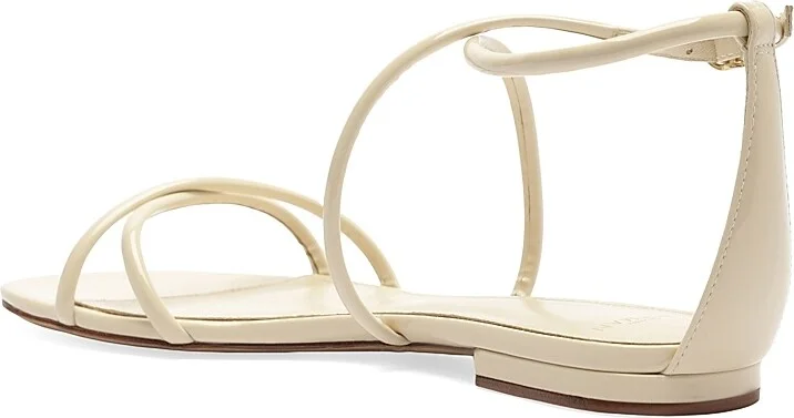 Women's Lory Patent Leather Flat Sandals - Eggshell - Size 8.5 - Image 5
