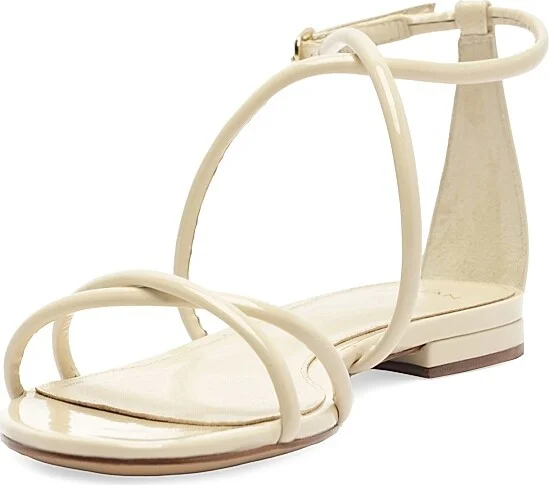 Women's Lory Patent Leather Flat Sandals - Eggshell - Size 8.5 - Image 6