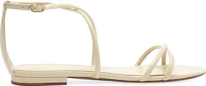 Women's Lory Patent Leather Flat Sandals - Eggshell - Size 8.5