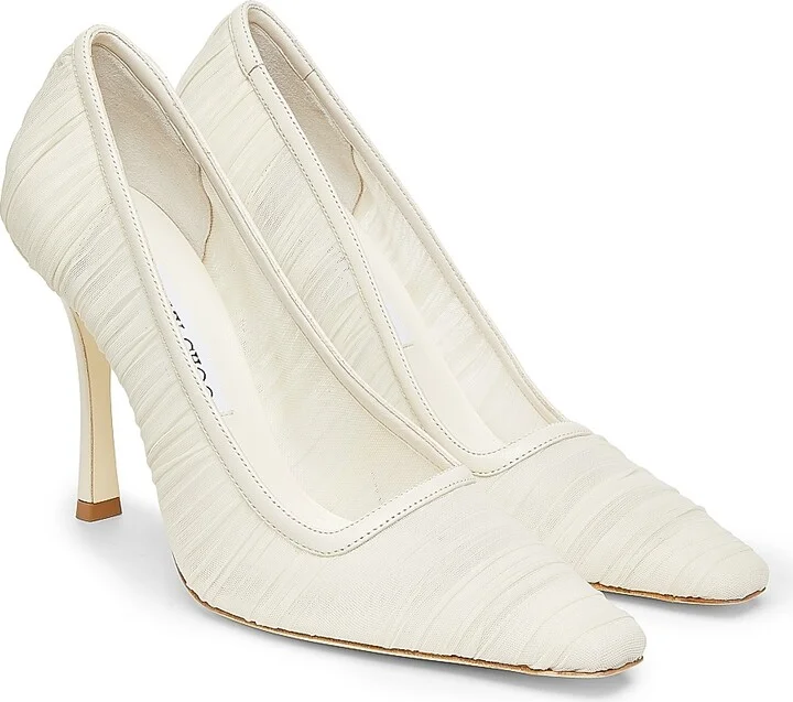 Women's Lotta 100MM Ruched Tulle Pumps - Ivory - Size 6 - Image 2