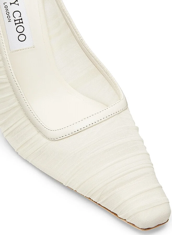 Women's Lotta 100MM Ruched Tulle Pumps - Ivory - Size 6 - Image 5