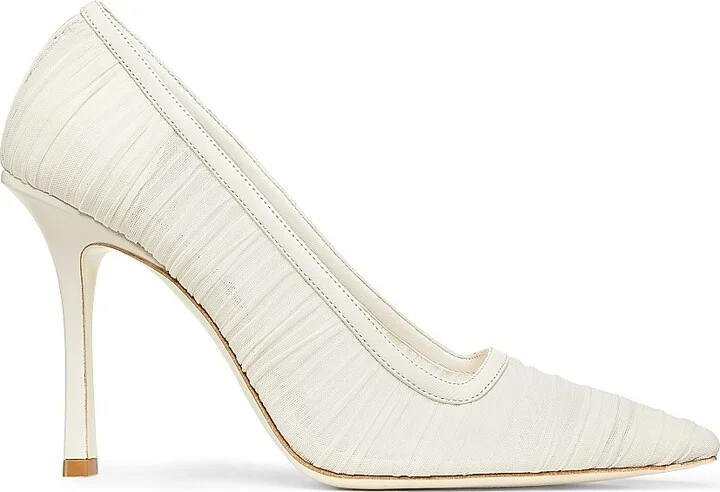 Women's Lotta 100MM Ruched Tulle Pumps - Ivory - Size 6
