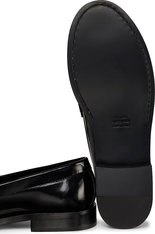 Women's Lottie Bow Leather Loafers - Black - Size 10 - Image 6
