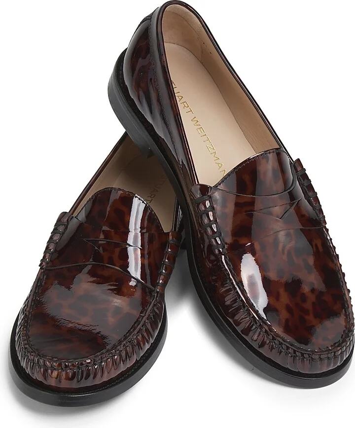 Women's Lottie Tortoise Glossy Leather Loafers - Dark Brown - Size 6.5 - Image 4