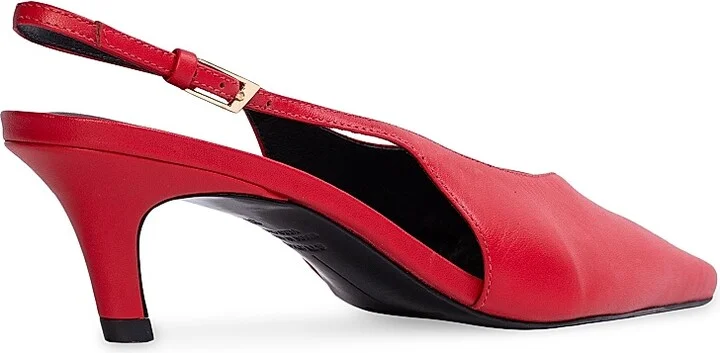 Women's Lou 50MM Slingback Pumps - Cherry Leather - Size 5 - Image 4
