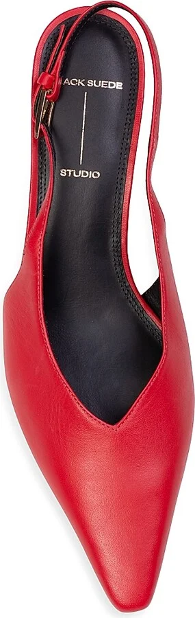 Women's Lou 50MM Slingback Pumps - Cherry Leather - Size 5 - Image 6