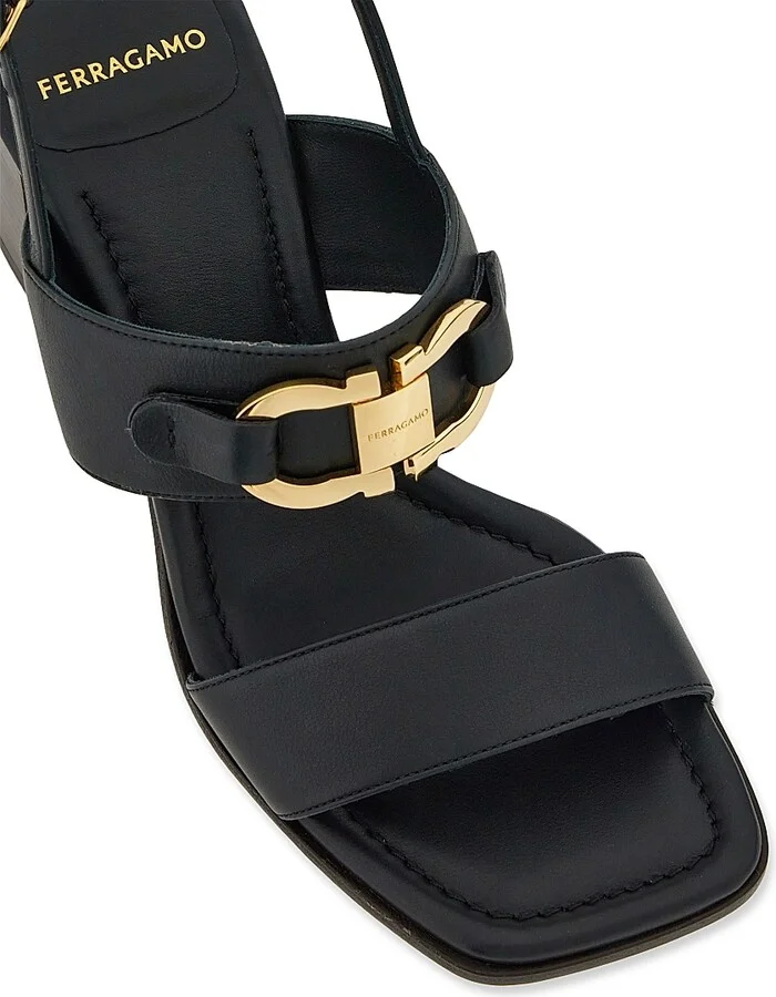 Women's Lou 55MM Leather Slingback Sandals - Nero - Size 7 - Image 4