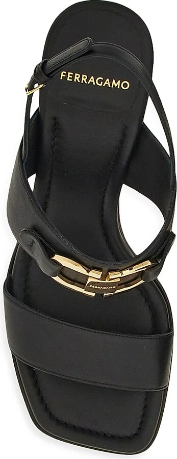 Women's Lou 55MM Leather Slingback Sandals - Nero - Size 7 - Image 5