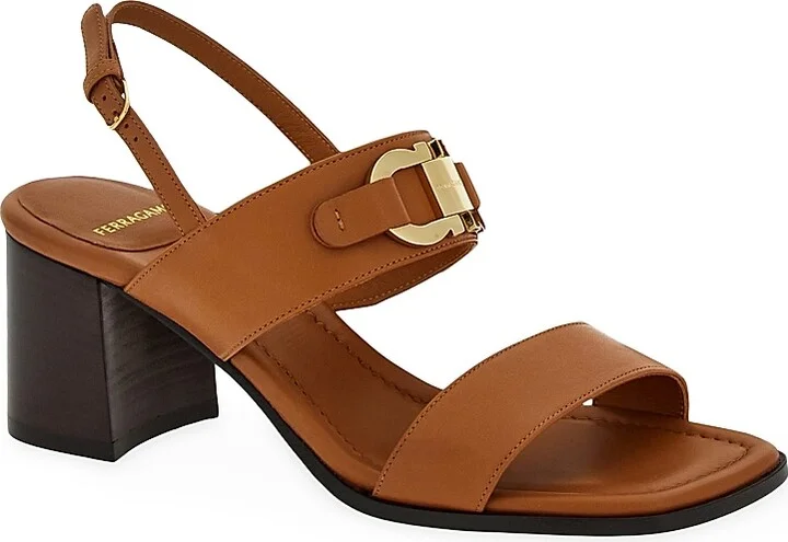 Women's Lou 55MM Leather Slingback Sandals - Nero - Size 7 - Image 7
