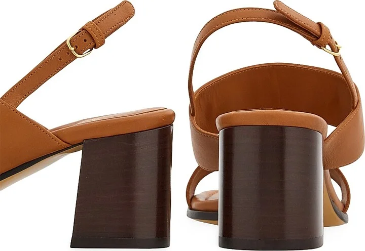 Women's Lou 55MM Leather Slingback Sandals - Nero - Size 7 - Image 11