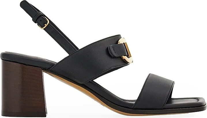 Women's Lou 55MM Leather Slingback Sandals - Nero - Size 7