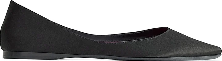 Women's Lou Ballerinas in Satin Crepe - Black - Size 7