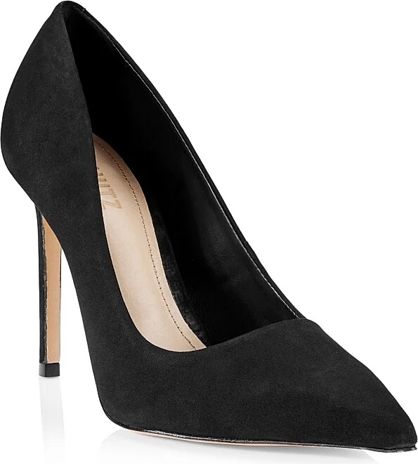 Women's Lou Pointed-Toe Nubuck Pumps - Black - Size 5.5 - Image 2