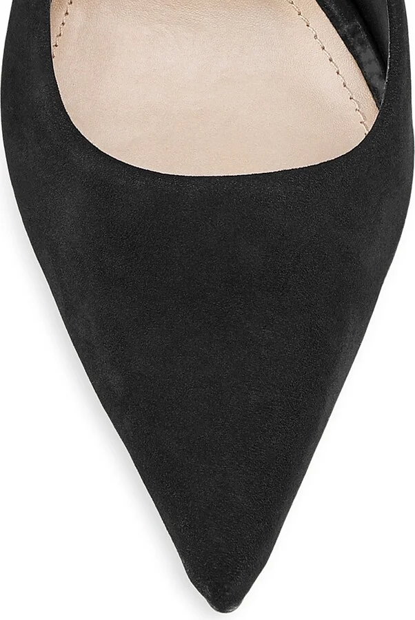 Women's Lou Pointed-Toe Nubuck Pumps - Black - Size 5.5 - Image 4
