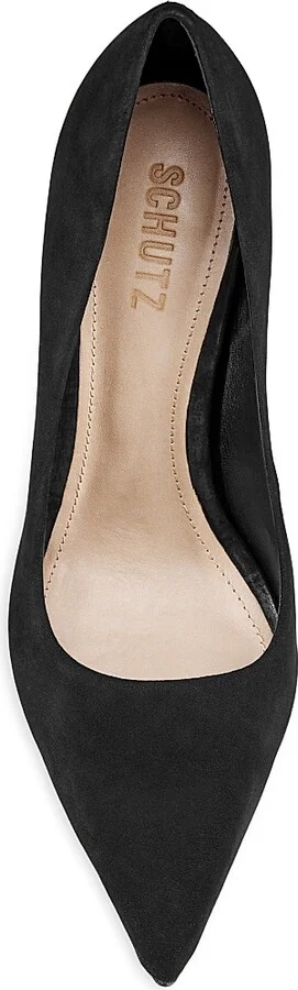 Women's Lou Pointed-Toe Nubuck Pumps - Black - Size 5.5 - Image 5