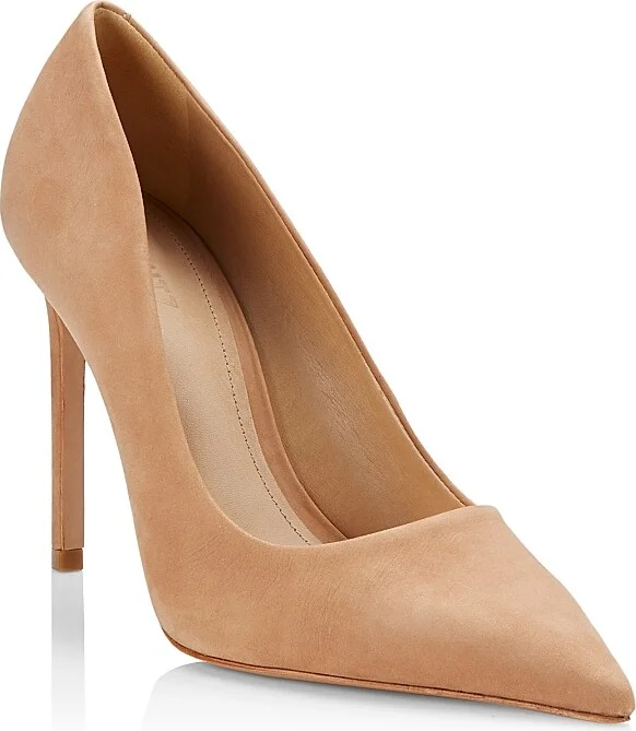 Women's Lou Pointed-Toe Nubuck Pumps - Black - Size 5.5 - Image 7