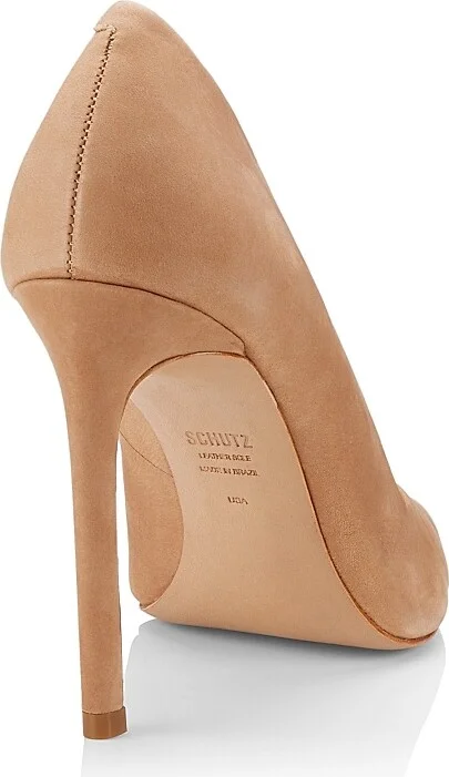 Women's Lou Pointed-Toe Nubuck Pumps - Black - Size 5.5 - Image 8
