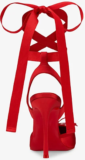 Womens Loubi/Lin Loubi Cassia Lace-Up 100 Crepe Satin Heels Eur 39 / 6 Uk Women - Image 2