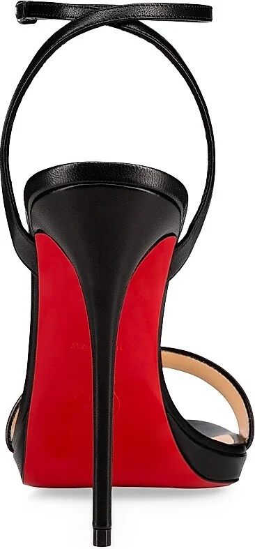 Women's Loubi Queen 120MM Leather Sandals - Black - Size 6.5 - Image 3