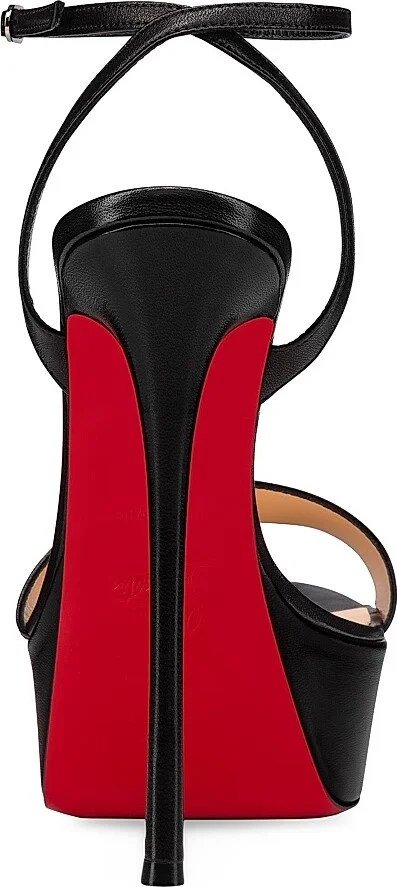 Women's Loubi Queen Alta 150MM Leather Platform Sandals - Black - Size 9.5 - Image 3