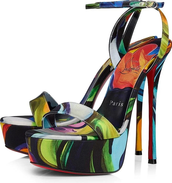 Women's Loubi Queen Alta 150MM Satin Sandals - Size 6 - Image 2
