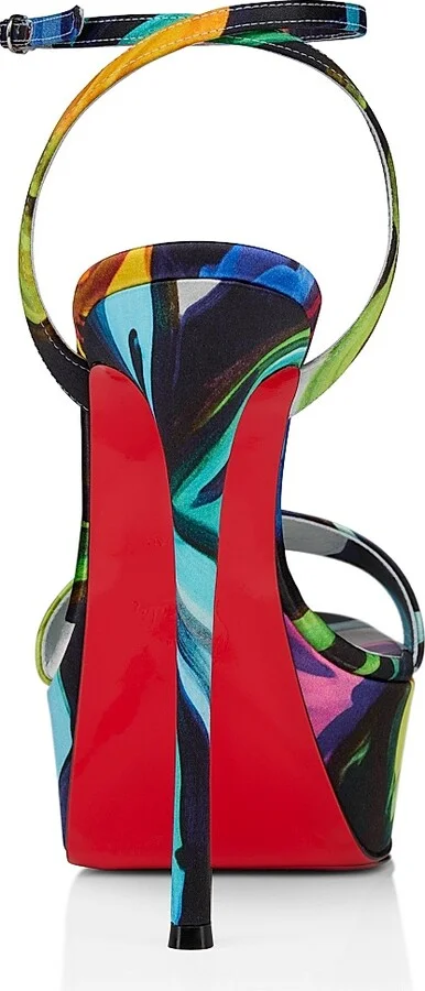 Women's Loubi Queen Alta 150MM Satin Sandals - Size 6 - Image 3