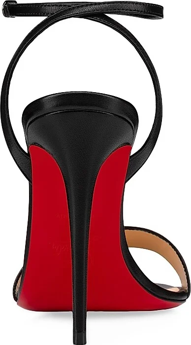 Women's Loubigirl 100MM Leather Sandals - Black - Size 5 - Image 3