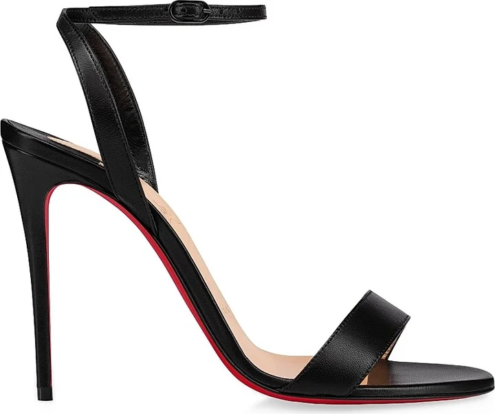 Women's Loubigirl 100MM Leather Sandals - Black - Size 5