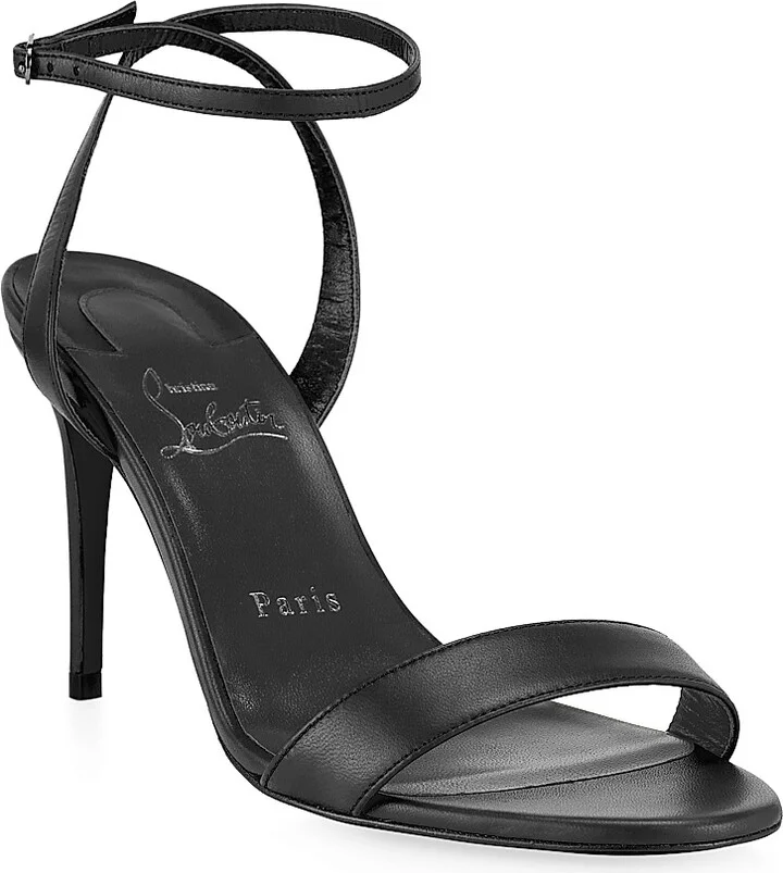 Women's Loubigirl 85MM Leather Sandals - Black - Size 9 - Image 2