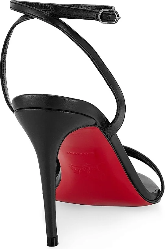 Women's Loubigirl 85MM Leather Sandals - Black - Size 9 - Image 3