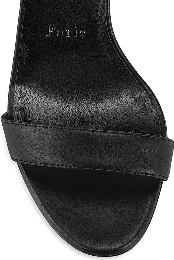 Women's Loubigirl 85MM Leather Sandals - Black - Size 9 - Image 4