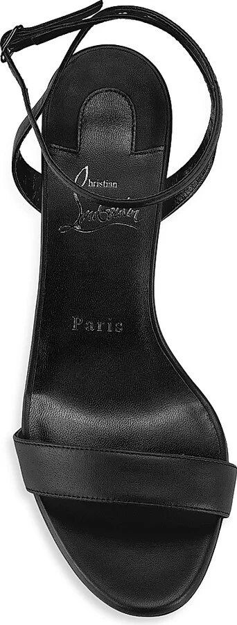 Women's Loubigirl 85MM Leather Sandals - Black - Size 9 - Image 5