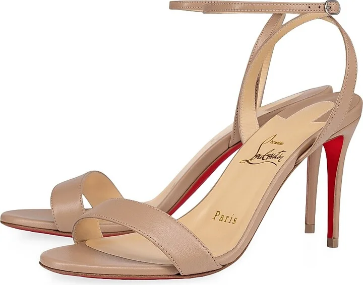 Women's Loubigirl Nappa Leather 85MM Sandals - Blush - Size 5 - Image 2