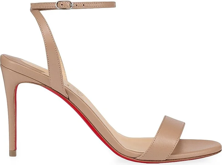 Women's Loubigirl Nappa Leather 85MM Sandals - Blush - Size 5