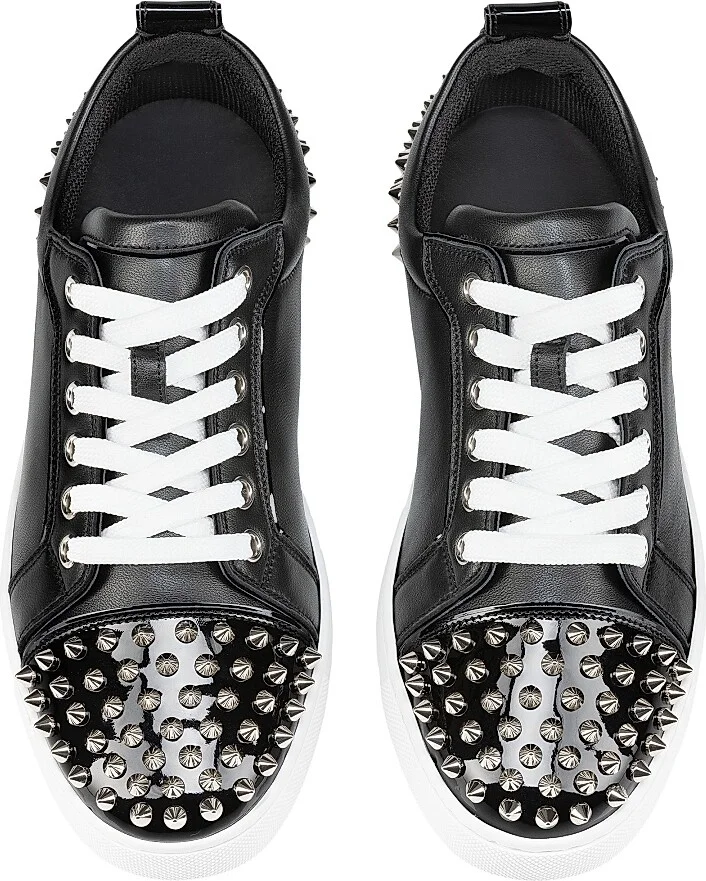 Women's Louise Junior Spikes Lambskin Sneakers - Black - Size 5 - Image 4