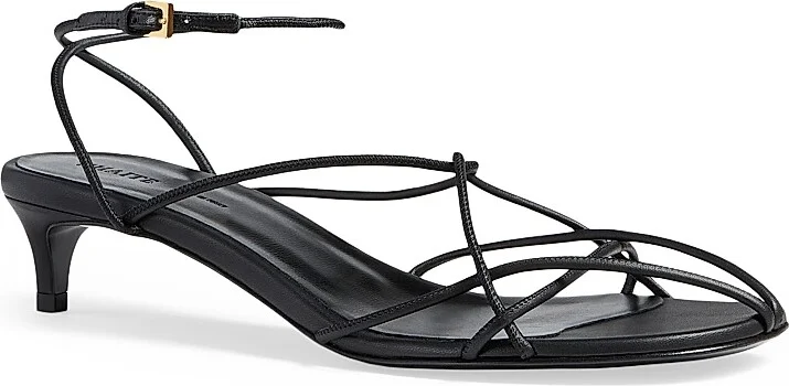Women's Loulou 35MM Leather Sandals - Black - Size 6 - Image 2