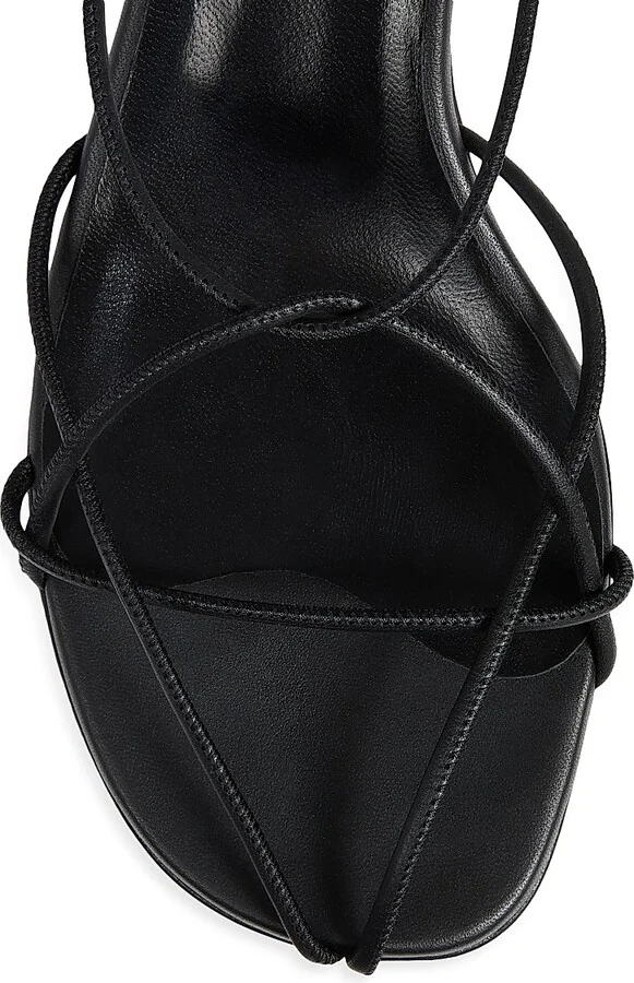 Women's Loulou 35MM Leather Sandals - Black - Size 6 - Image 4
