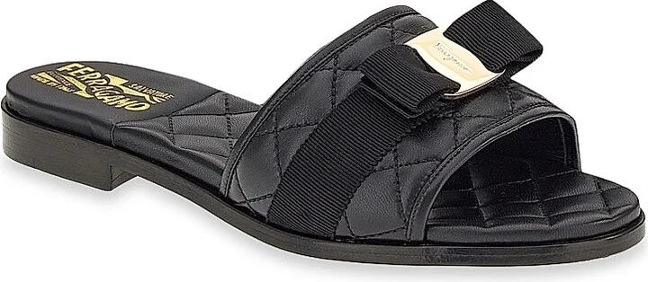 Women's Lovec Quilted Leather Logo Mules - Nero - Size 7 - Image 2
