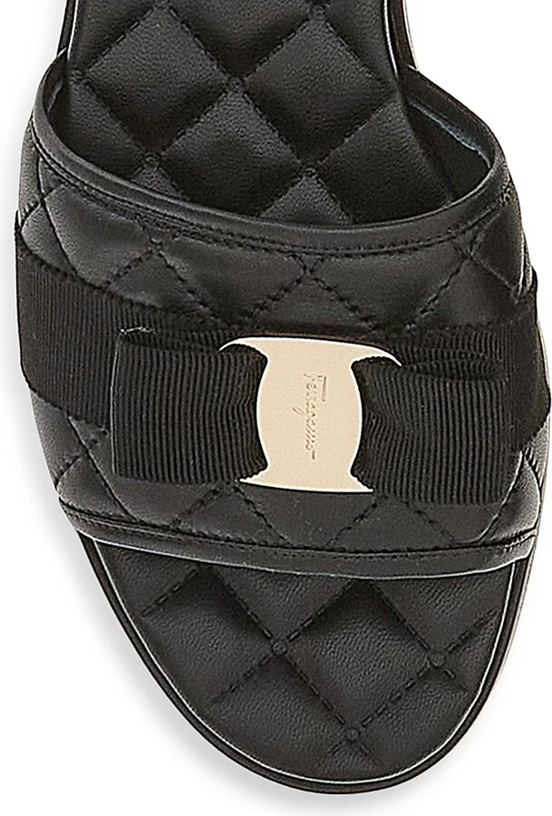 Women's Lovec Quilted Leather Logo Mules - Nero - Size 7 - Image 4
