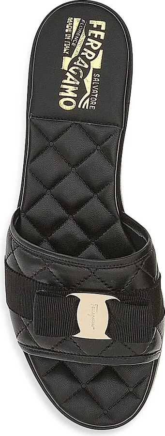 Women's Lovec Quilted Leather Logo Mules - Nero - Size 7 - Image 5