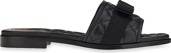 Women's Lovec Quilted Leather Logo Mules - Nero - Size 7