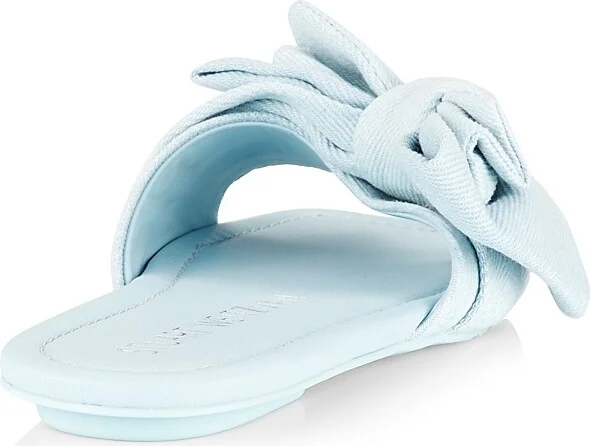Women's Loveknot Denim Flat Sandals - Blue - Size 5 - Image 3