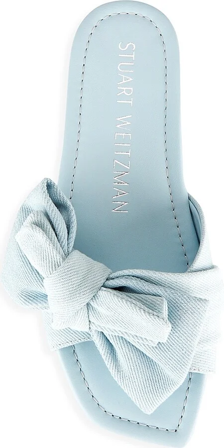 Women's Loveknot Denim Flat Sandals - Blue - Size 5 - Image 5