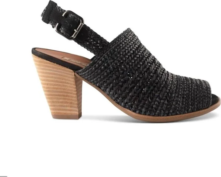 Women's Lovely Sandals In Black Soft Nubuck Woven