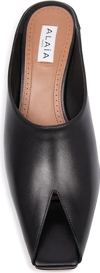 Women's Low 55MM Leather Mules - Noir - Size 6 - Image 5