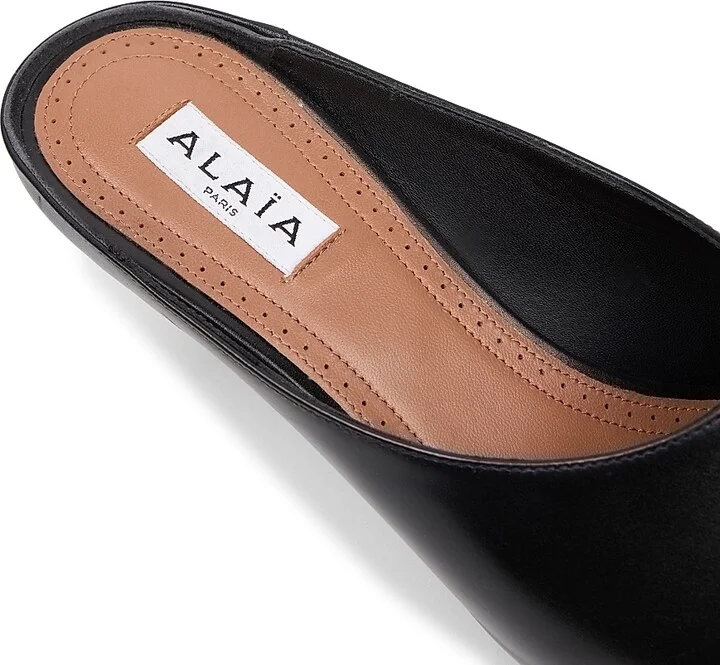 Women's Low 55MM Leather Mules - Noir - Size 6 - Image 6