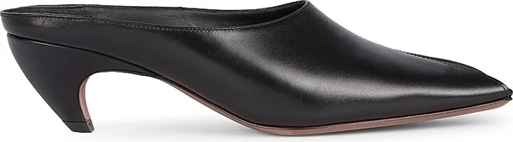 Women's Low 55MM Leather Mules - Noir - Size 6