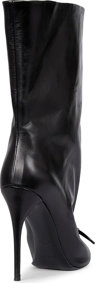 Women's Low 90MM Leather Boots - Noir - Size 6 - Image 3