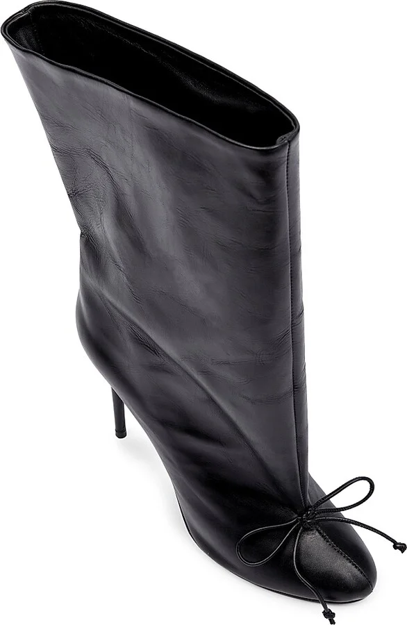 Women's Low 90MM Leather Boots - Noir - Size 6 - Image 4
